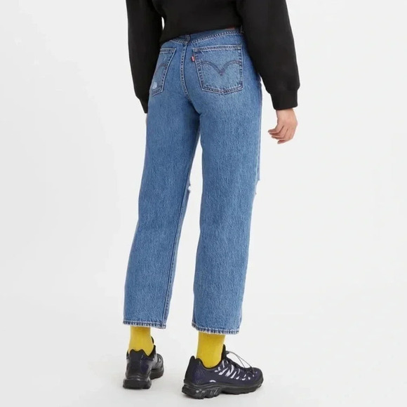 Levi's Ribcage Straight Ankle Medium Wash Size 28x27 - Picture 3 of 9